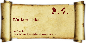 Márton Ida névjegykártya
