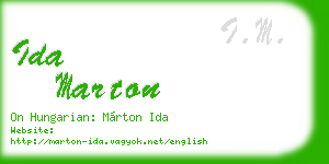 ida marton business card